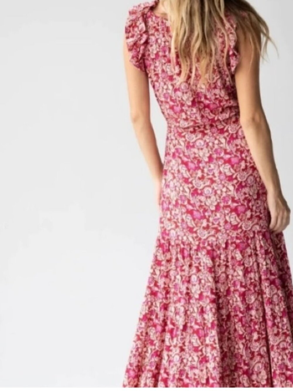 Natural Life Havana Nights Floral Print Tiered Ruffled Maxi Dress Boho Women's S - Picture 4 of 12